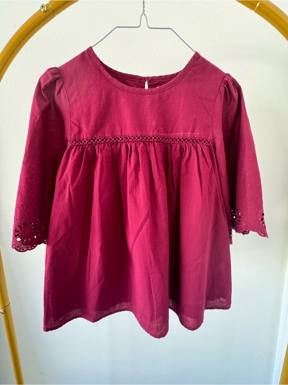 Cat & Jack Girls' Burgundy Long Sleeve Tee size L (10/12) Color Maroon